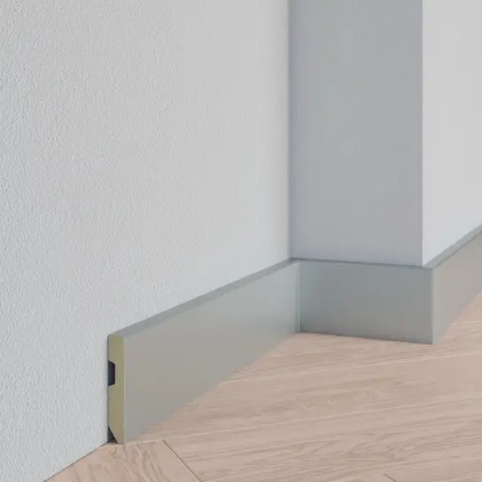 Koopje Gladde plint - Aluminio - MDF fineer/folie - 14 x 80 mm